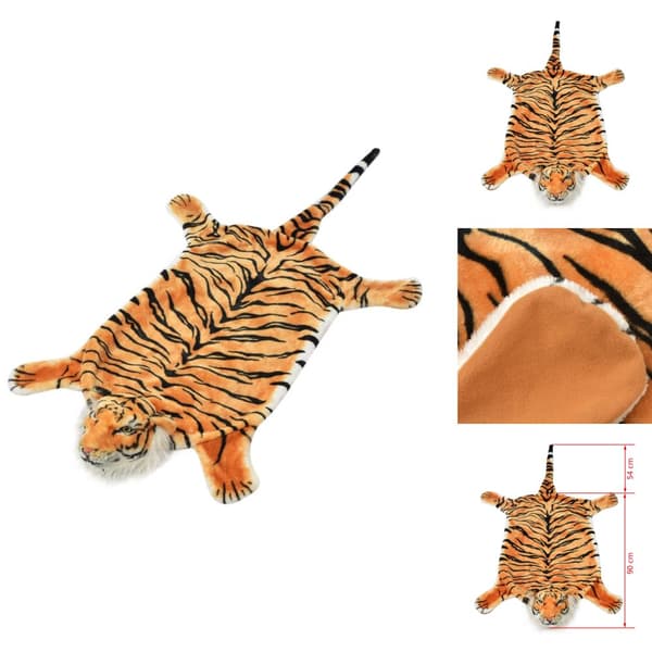 Tæpper - Living tigertæppe plys 144 cm brun