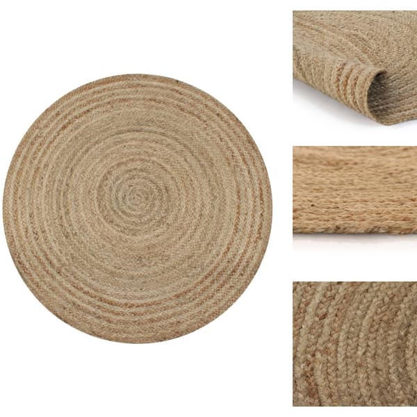 Tæpper - Living tæppe flettet jute 120 cm rund