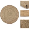 Miniatyrbillede 1 af 6: Tæpper - Living tæppe flettet jute 120 cm rund
