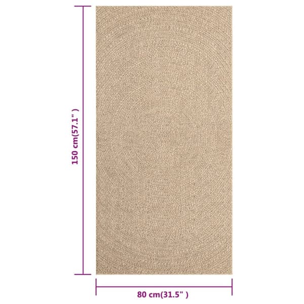 Gulvtæppe ZIZUR 80x150 cm jute-look indendørs og udendørs - Gulvtæppe - Gulvtæpper - Home & Living