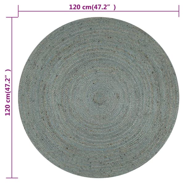Håndlavet tæppe jute rund 120 cm olivengrøn - Tæppe - Tæpper - Home & Living