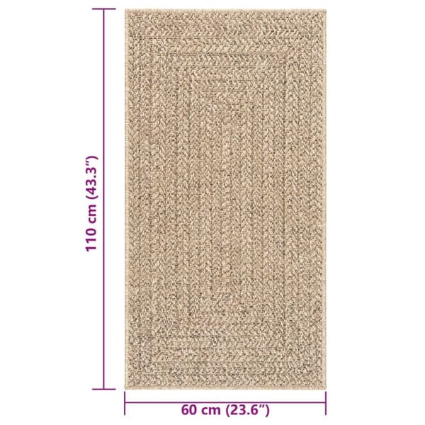vidaXL Teppe ZIZUR 60x110 cm jute-utseende innendørs og utendørs