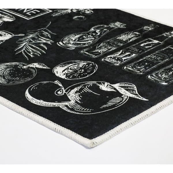 Köksmatta - Internationell - Svart - 60x90 cm - Halkfri - Maskintvättbar