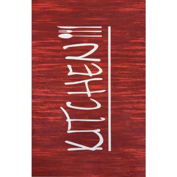 Köksmatta - KÖK - Röd - Halkfri - Maskintvättbar - 90x130cm