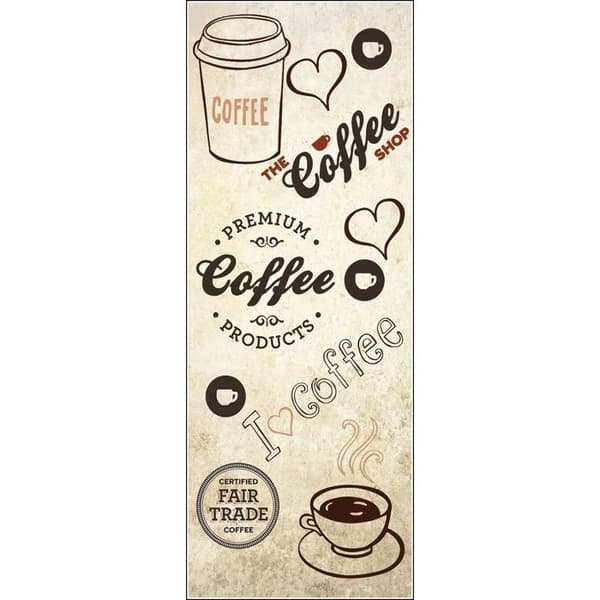 Köksmatta - KÄRLEK KAFFEE - 45x75 - Halkskydd - Maskintvättbar - Mjuk polyester