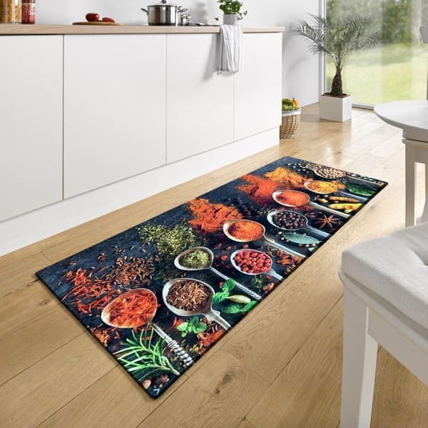 Köksmatta - MANI TEXTILE - SPICE - halkfri - maskintvättbar - svart - 50x80cm