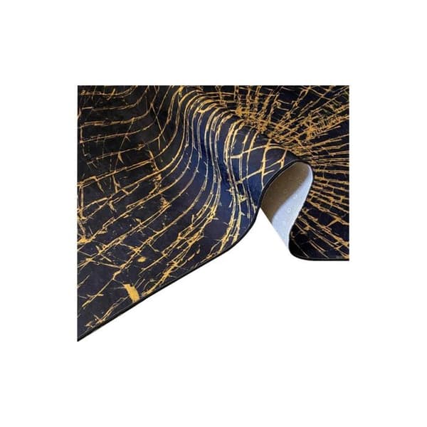 Matta - ECLAT - Guld Svart - 80x150 cm - Polyester - Tvättbar - 6mm tjocklek