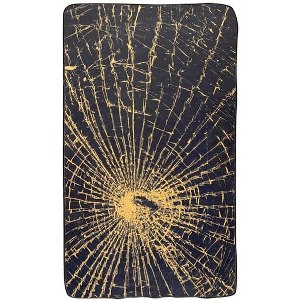 Matta - ECLAT - Guld Svart - 80x150 cm - Polyester - Tvättbar - 6mm tjocklek