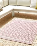 Miniatyrbild 2 av 6: Matta Rosa Syntetiskt Material 120 x 180 cm Inomhus Utomhus Geometriskt Mönster Modern Balkong Uteplats
