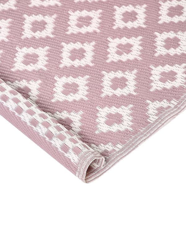 Teppe Rosa Syntetisk materiale 120 x 180 cm Innendørs Utendørs Geometrisk mønster Moderne Balkong Ute