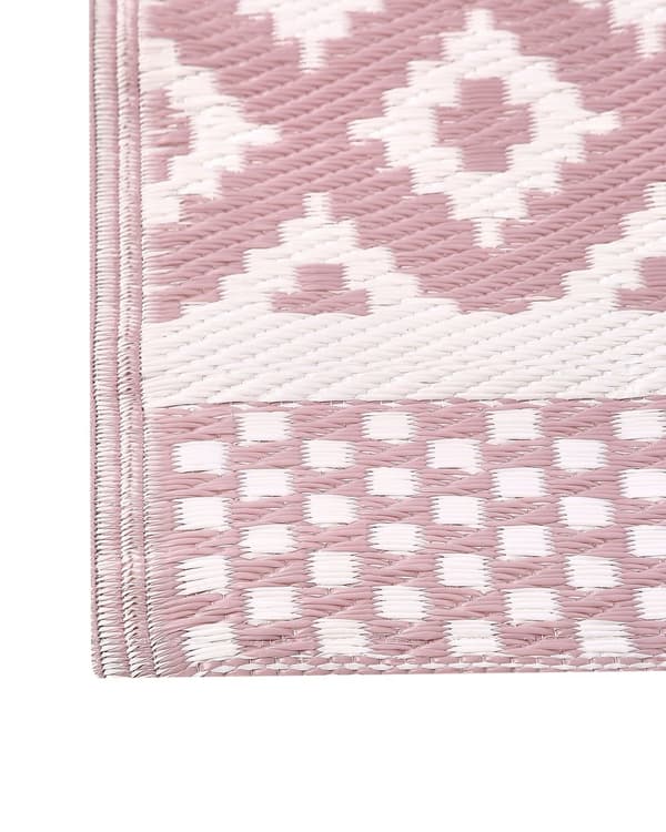 Teppe Rosa Syntetisk materiale 120 x 180 cm Innendørs Utendørs Geometrisk mønster Moderne Balkong Ute