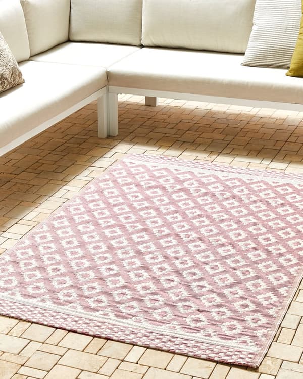 Teppe Rosa Syntetisk materiale 120 x 180 cm Innendørs Utendørs Geometrisk mønster Moderne Balkong Ute