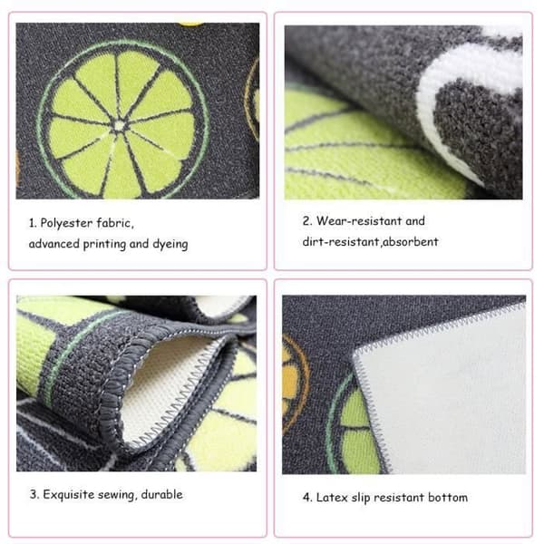 Levoberg 2-delad köksmatta Anti-Slip Absorberande Golvmatta Framför Diskbänk Kan tvättas i maskin 40 * 60+40 * 120cm ＃6