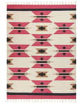 Miniatyrbillede 4 af 7: Kelimtæppe Flerfarvet bomuld 160 x 230 cm Håndvævet vendbart fladvævet geometrisk mønster med kvaster Traditionel boho Stue Soveværelse