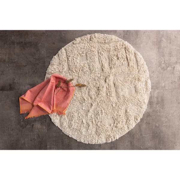 Hilma bademåtte Ø60cm offwhite.