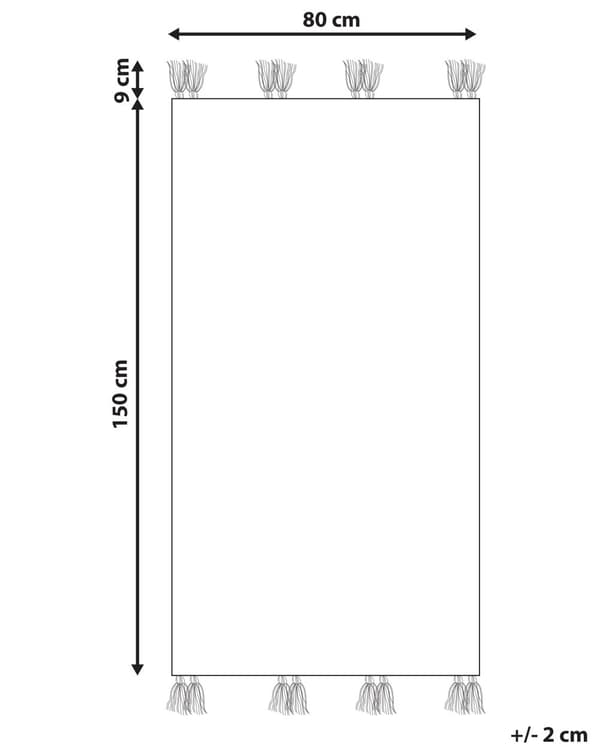 Matto monivärinen 80 x 150 cm villa puuvilla Kelim tupsut siksak-kuvio käsintehty boho