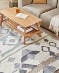 Pikkukuva 2 / 7: Matto monivärinen 160 x 230 cm villa puuvilla Kelim käsintehty geometrinen kuvio tupsut retro