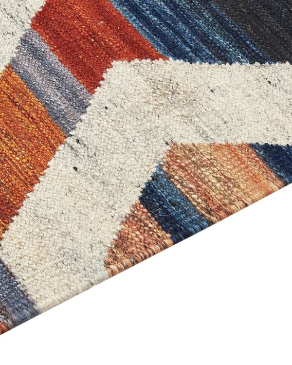 Matto monivärinen villa ja puuvilla 200 x 300 cm Kelim käsin kudottu hapsuilla boho-tyyli