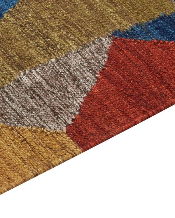 Matto monivärinen villa ja puuvilla 80 x 150 cm Kelim käsin tehty hapsuilla boho-tyyli