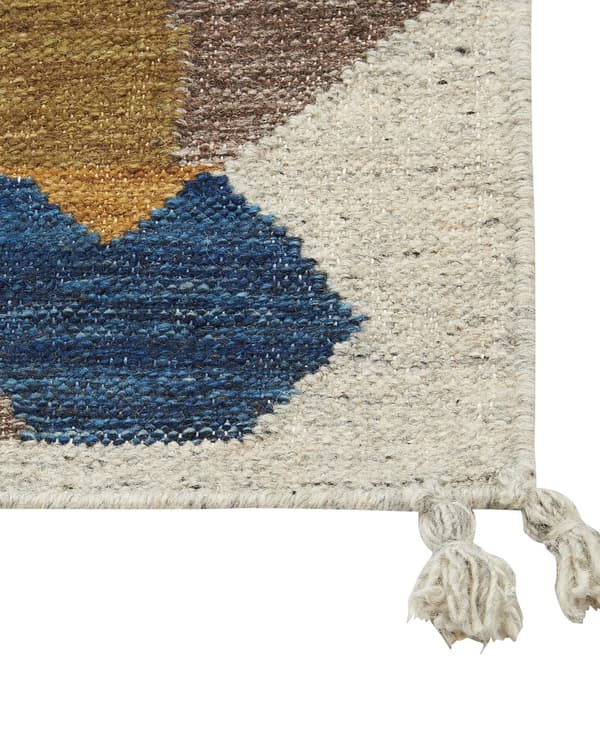 Matto monivärinen villa ja puuvilla 80 x 150 cm Kelim käsin tehty hapsuilla boho-tyyli