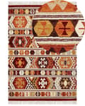 Pikkukuva 1 / 6: Matto monivärinen villa ja puuvilla 200 x 300 cm Kelim käsintehty hapsuilla boho-tyyli