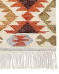 Pikkukuva 6 / 7: Matto monivärinen villa ja puuvilla 200 x 300 Kelim käsintehty hapsuilla boho-tyyli