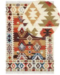 Pikkukuva 1 / 7: Matto monivärinen villa ja puuvilla 200 x 300 Kelim käsintehty hapsuilla boho-tyyli
