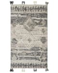 Pikkukuva 4 / 7: Matto harmaa 80 x 150 cm villa puuvilla geometrinen kuvio tupsut Kelim käsintehty boho retro