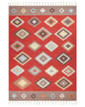 Pikkukuva 4 / 7: Kelim-matto monivärinen puuvilla 200 x 300 cm lyhytnukkainen salmiakkikuvio perinteinen
