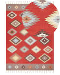 Pikkukuva 1 / 7: Kelim-matto monivärinen puuvilla 200 x 300 cm lyhytnukkainen salmiakkikuvio perinteinen