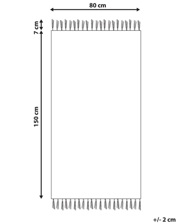 Kelim-matto monivärinen puuvilla 80 x 150 cm käsin kudottu geometrinen kuvio hapsuilla boho tyyli