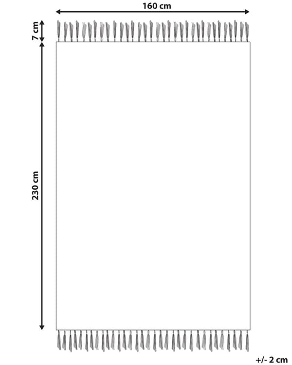 Kelim-matto monivärinen puuvilla 160 x 230 cm käsin kudottu geometrinen kuvio hapsuilla boho tyyli