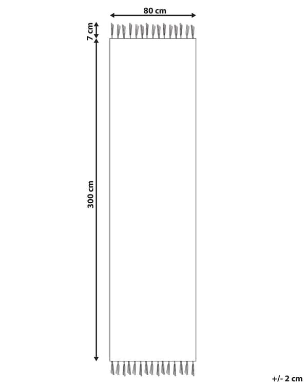 Kelim-matto monivärinen puuvilla 80 x 300 cm käsin kudottu geometrinen kuvio hapsuilla boho tyyli