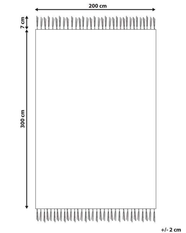 Kelim-matto monivärinen puuvilla 200 x 300 cm käsin kudottu geometrinen kuvio hapsuilla boho tyyli