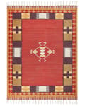 Pikkukuva 4 / 7: Kelim-matto monivärinen puuvilla 160 x 230 cm käsin kudottu kaksipuolinen geometrisella kuviolla hapsut boho tyyli