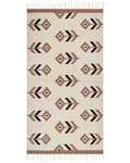 Pikkukuva 4 / 7: Kelim-matto beige musta 80 x 150 cm puuvilla kaksipuolinen hapsut suorakulmio kuvioitu moderni