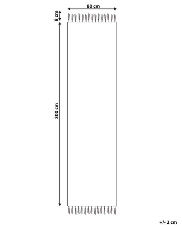 Kelim-matto beige musta 80 x 300 cm puuvilla kaksipuolinen hapsut suorakulmio kuvioitu moderni