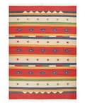 Pikkukuva 4 / 7: Kelim-matto monivärinen 140 x 200 cm puuvilla kaksipuolinen geometrinen kuvio hapsut perinteinen