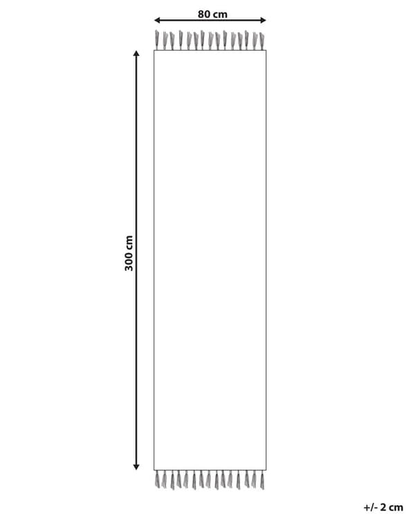 Kelim-matto beige ruskea 80 x 300 cm puuvilla hapsut kaksipuolinen geometrinen kuvio käsintehty perinteinen