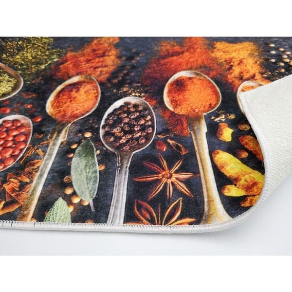 Köksmatta - MANI TEXTILE - SPICE - halkfri - maskintvättbar - svart - 50x80cm