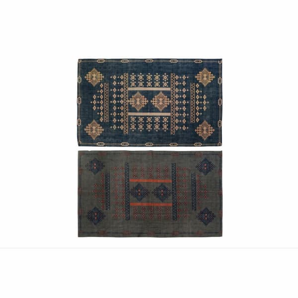 Matta DKD Home Decor 120 x 180 x 0,4 cm Blå Orange Polyester Arab (2 antal)