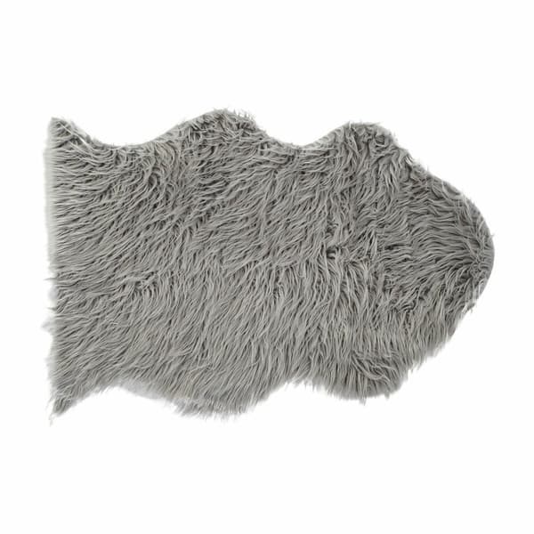 Matta DKD Home Decor Grå Med hår 60 x 90 x 2 cm