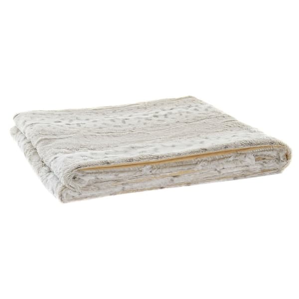Filt DKD Home Decor Vit Beige Djur Berg Vild 150 x 200 x 2 cm 130 x 170 x 2 cm