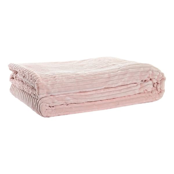 Filt DKD Home Decor 150 x 200 x 2 cm Rosa Skandinavisk