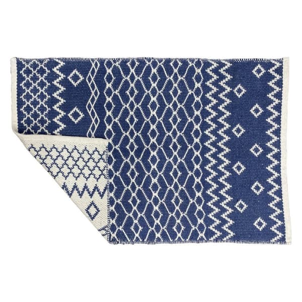 Matta DKD Home Decor Blå Vit Arab (120 x 180 x 1 cm)