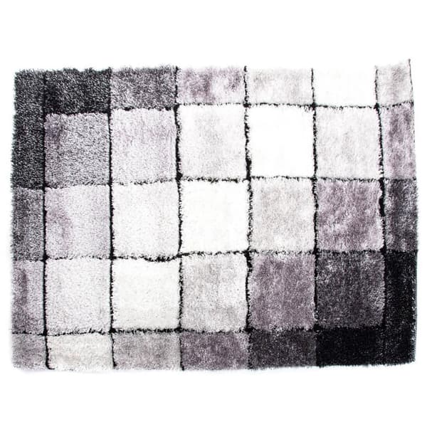 Matta DKD Home Decor 160 x 230 x 2 cm Svart Polyester Vit Ramar