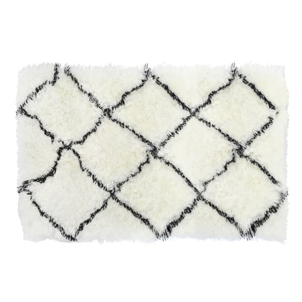 Matta DKD Home Decor 120 x 180 x 5 cm Polyester Vit Romb