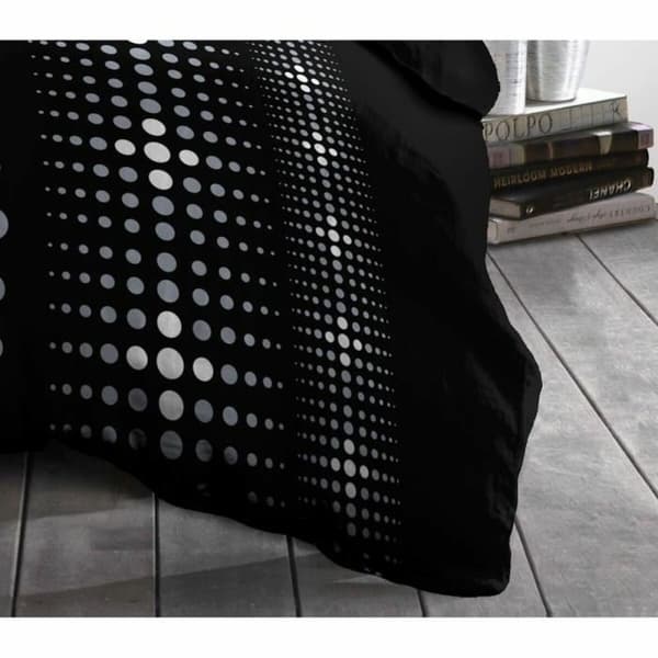 Täckslagsset HOME LINGE PASSION Steevy Svart Grå Dubbelsäng 220 x 240 cm