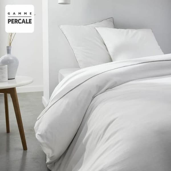 Täckslagsset TODAY Percale Vit 240 x 260 cm Makramé