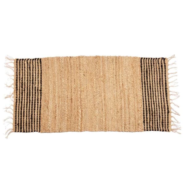 Tæppe Sort Natur Striber 70 x 1 x 140 cm (8 enheder)
